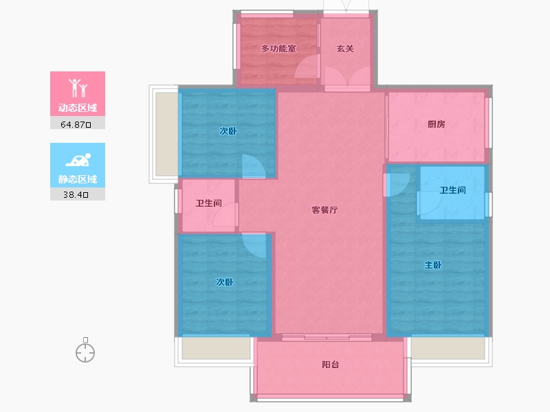 广东省-湛江市-民大蓝海峰境-91.79-户型库-动静分区