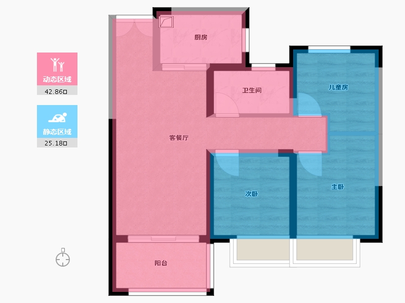 河南省-郑州市-泰宏建业国际城-68.80-户型库-动静分区