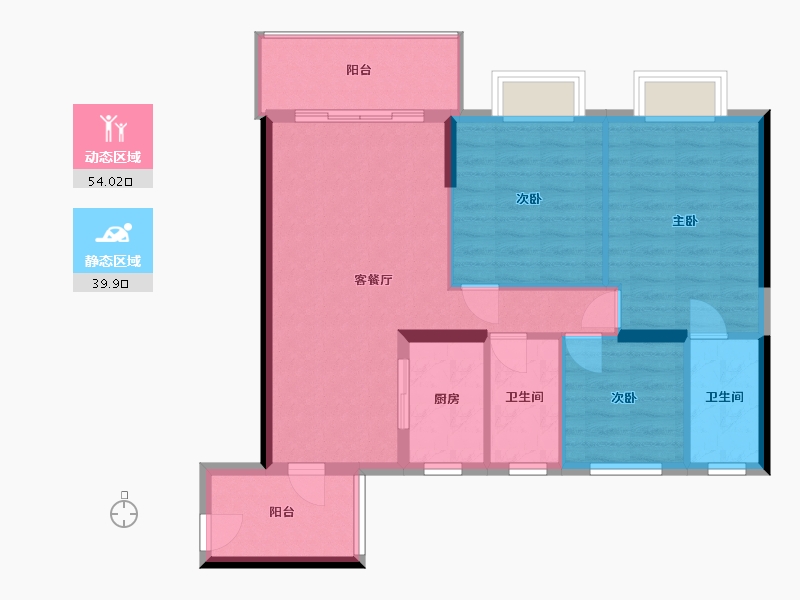 广西壮族自治区-南宁市-南宁市第四人民医院-第一生活区-74.68-户型库-动静分区