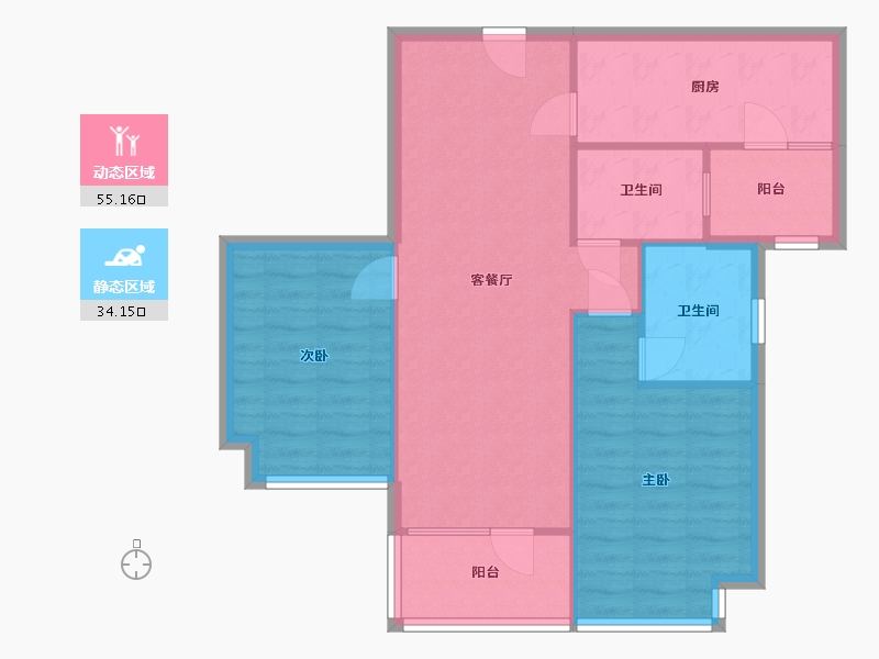 重庆-重庆市-和黄御峰-三期-71.30-户型库-动静分区