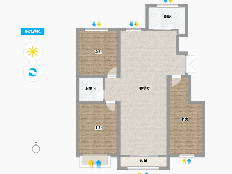 宁夏回族自治区-银川市-众一家园-102.40-户型库-采光通风