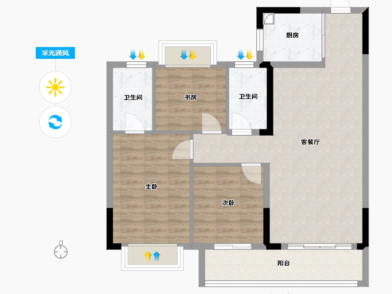 江西省-抚州市-华章硕丰八方城-84.00-户型库-采光通风