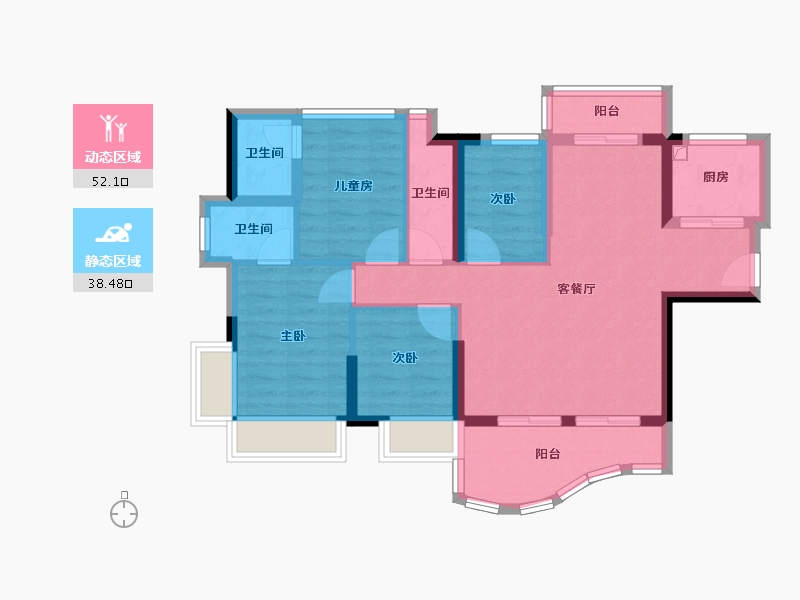 广东省-中山市-佳境康城-79.20-户型库-动静分区