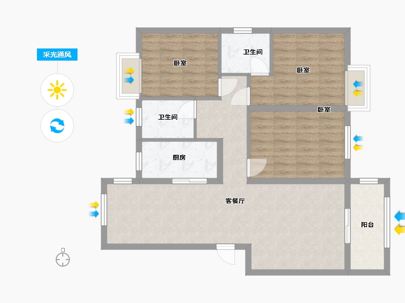 江西省-九江市-共青城温馨家园-101.50-户型库-采光通风