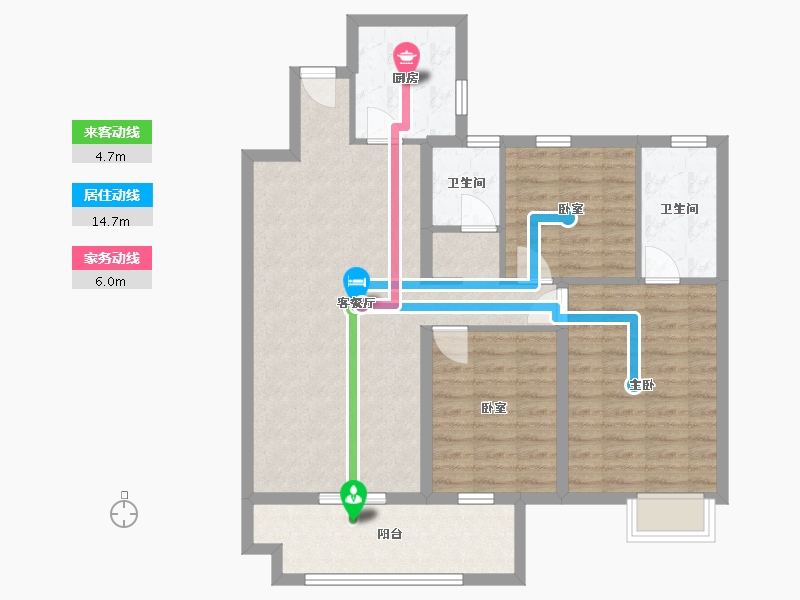 云南省-昭通市-凤凰香榭-96.00-户型库-动静线