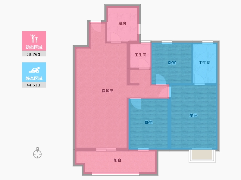 云南省-昭通市-凤凰香榭-96.00-户型库-动静分区