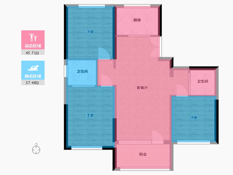 新疆维吾尔自治区-石河子市-新都市-81.04-户型库-动静分区