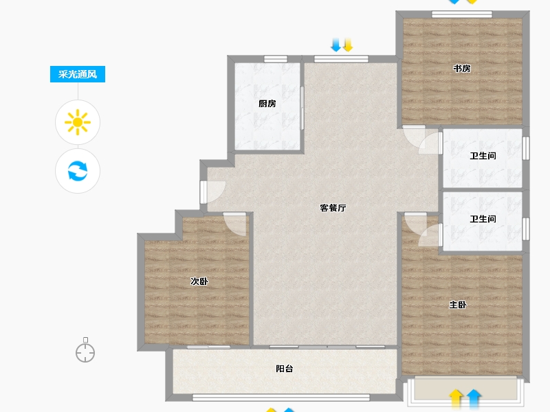 河北省-沧州市-德利翠湖天下-118.40-户型库-采光通风