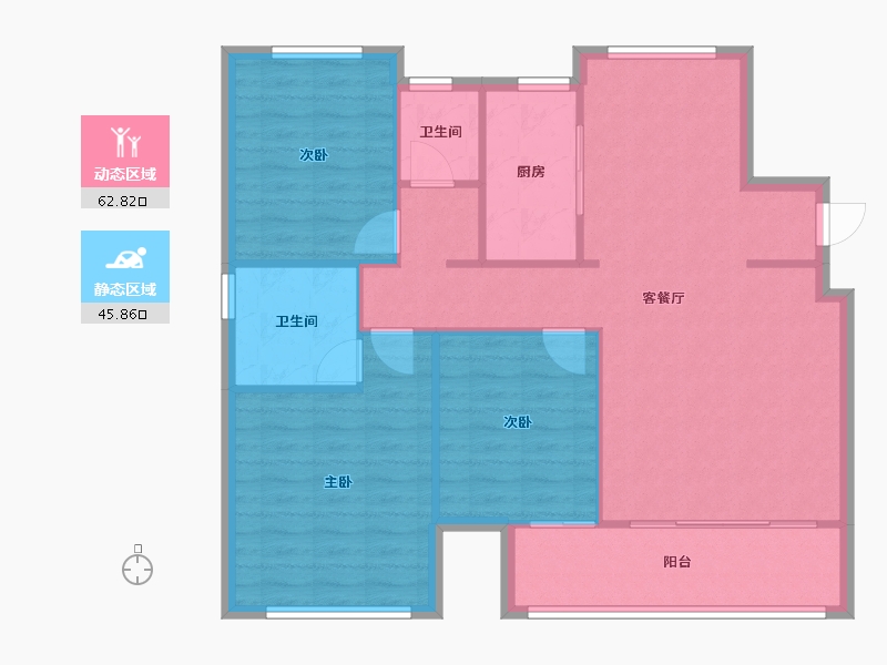 甘肃省-兰州市-绿城海鸿喜悦府-100.00-户型库-动静分区