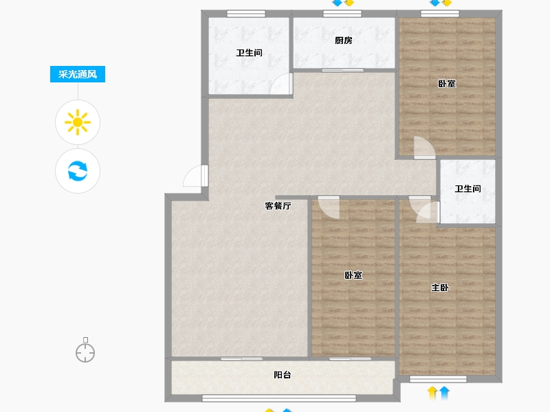 山东省-泰安市-东湖小区-140.80-户型库-采光通风