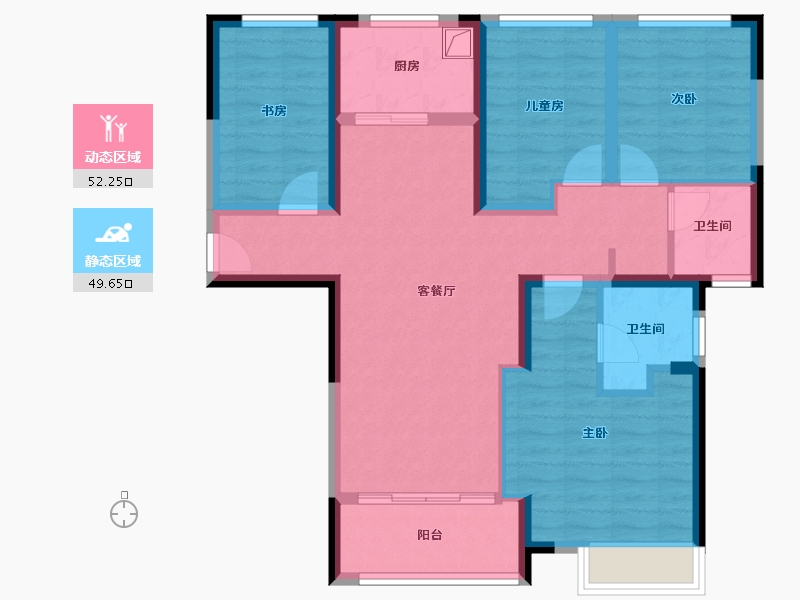 安徽省-合肥市-宝能城一期-92.00-户型库-动静分区