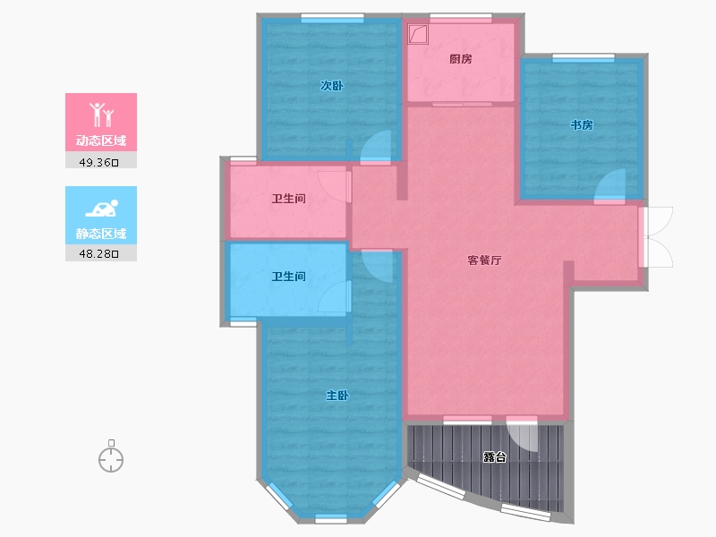 青海省-西宁市-新华联国际旅游城-102.00-户型库-动静分区