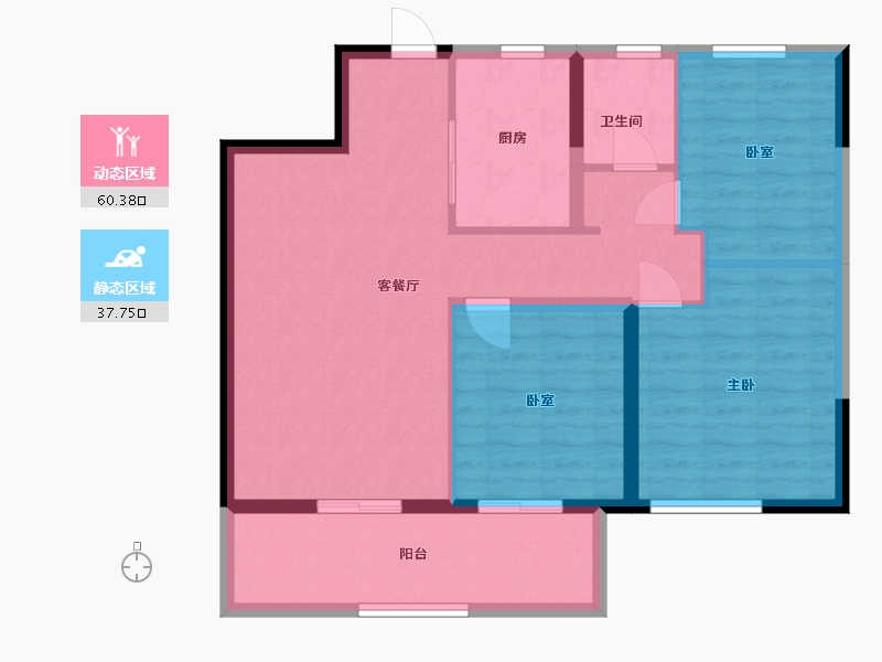 山东省-青岛市-新城云樾晓院-88.28-户型库-动静分区