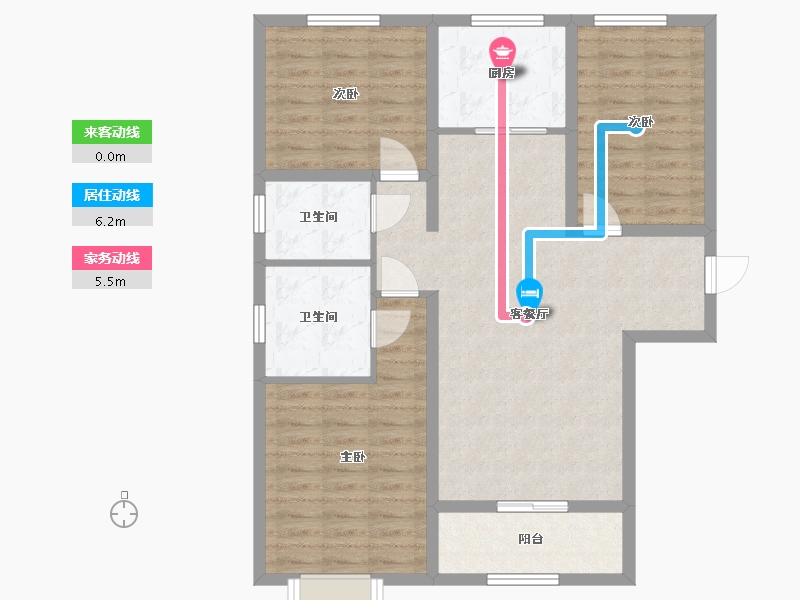 陕西省-西安市-礼贤嘉苑-104.00-户型库-动静线