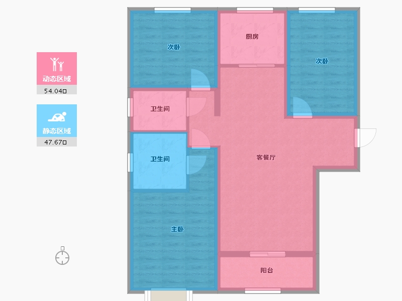 陕西省-西安市-礼贤嘉苑-104.00-户型库-动静分区