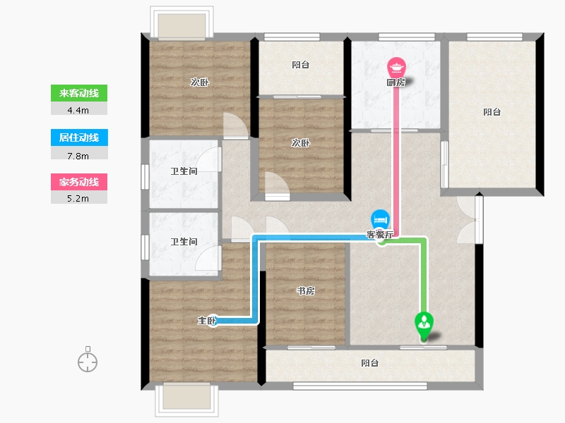 湖南省-湘西土家族苗族自治州-吉凤家园-116.00-户型库-动静线