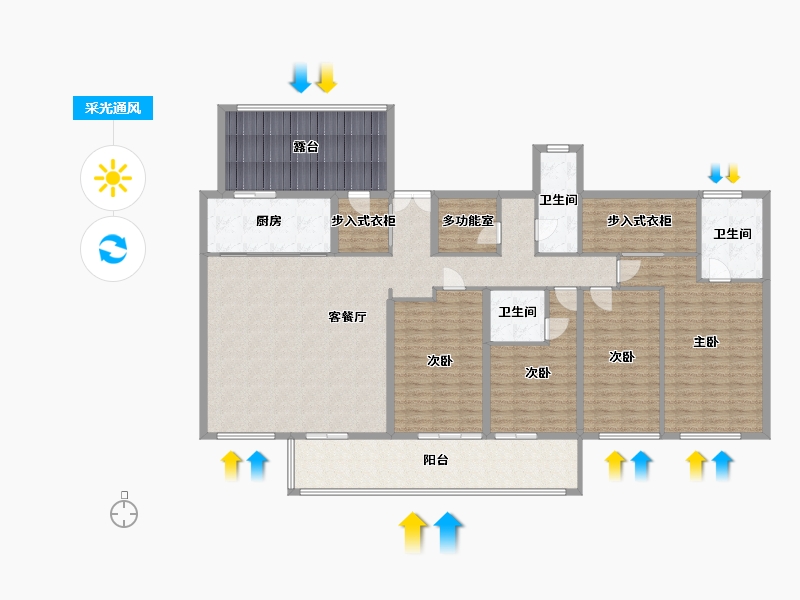 河南省-郑州市-金茂如意府-234.40-户型库-采光通风