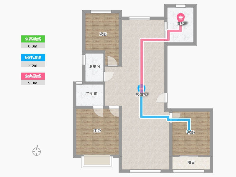 山东省-烟台市-翰林华邸(福华地产)-106.39-户型库-动静线