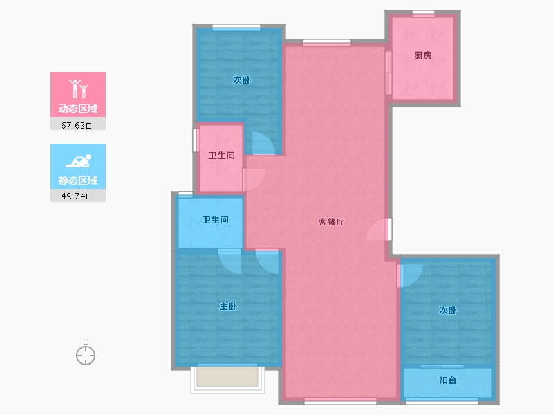 山东省-烟台市-翰林华邸(福华地产)-106.39-户型库-动静分区