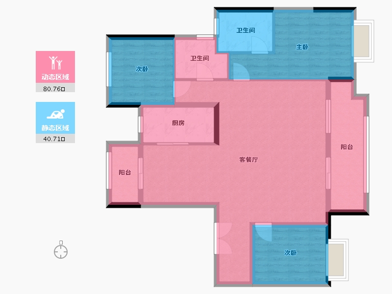 湖南省-湘潭市-美的国宾府-114.22-户型库-动静分区