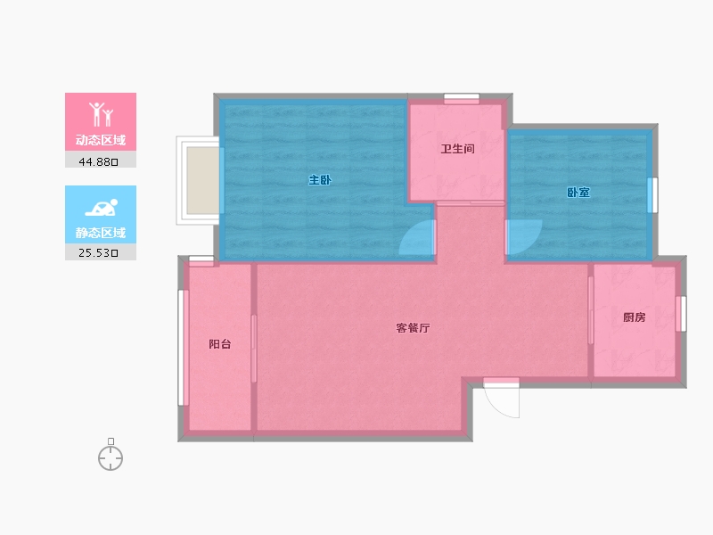 上海-上海市-华新华庭苑-62.62-户型库-动静分区