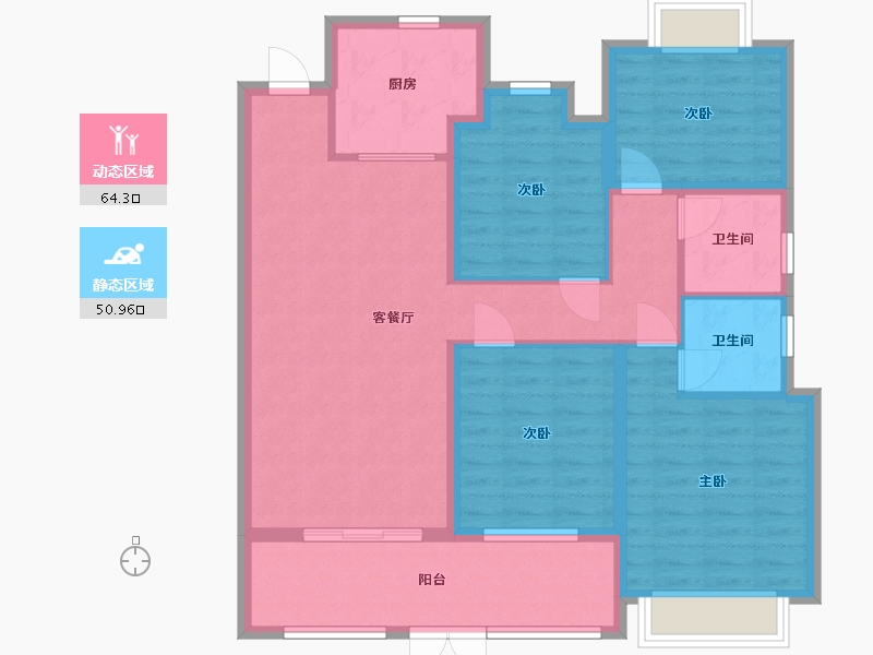 安徽省-合肥市-阳光城檀悦-204.06-户型库-动静分区