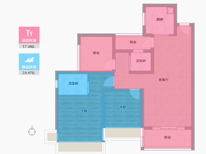 广东省-珠海市-华发又一城一期-77.60-户型库-动静分区