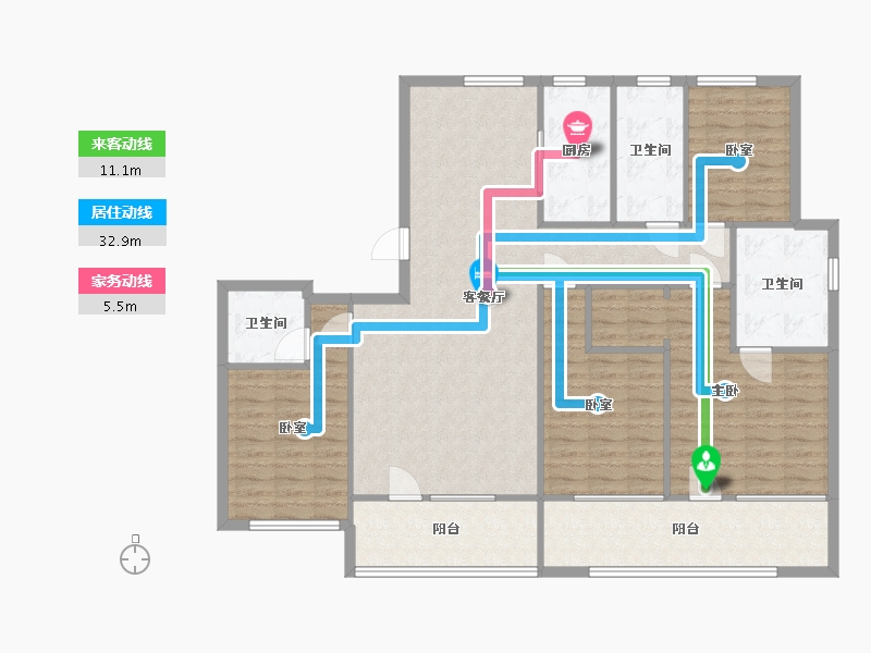 辽宁省-大连市-融创海逸长洲-二期-183.34-户型库-动静线