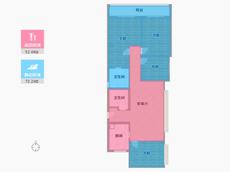 浙江省-宁波市-江望悦府-122.40-户型库-动静分区