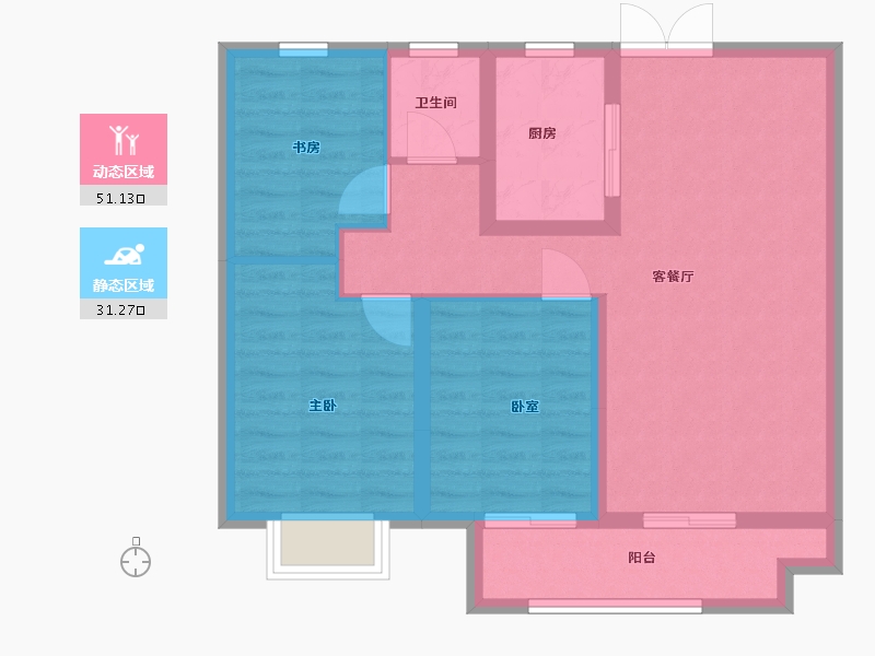 山东省-潍坊市-金地城朗润园-91.20-户型库-动静分区