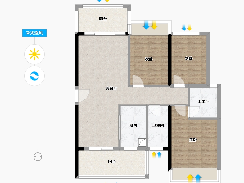 广东省-汕头市-金紫名邦-92.00-户型库-采光通风