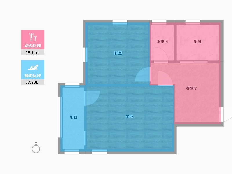 江苏省-南京市-丁村小区-44.90-户型库-动静分区