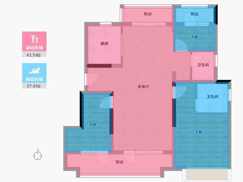 山东省-济南市-历园新村-96.00-户型库-动静分区