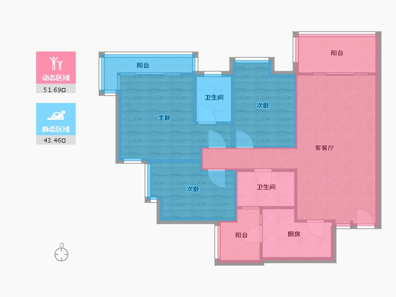 广东省-广州市-优悦园-79.60-户型库-动静分区