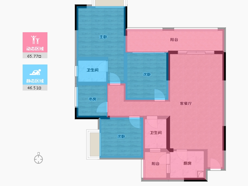 四川省-泸州市-中广一品城-102.00-户型库-动静分区