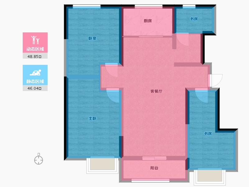 山东省-滨州市-北郝嘉苑-96.00-户型库-动静分区