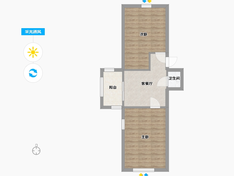 河北省-唐山市-红星楼-37号-53.00-户型库-采光通风