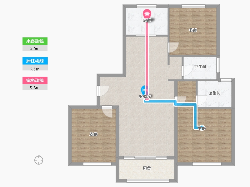 浙江省-嘉兴市-颐和家园-110.00-户型库-动静线