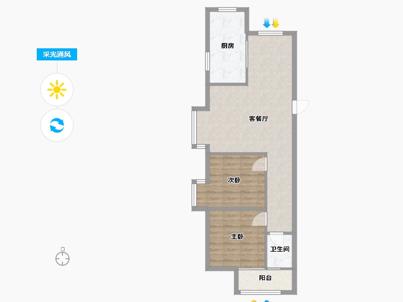 福建省-厦门市-莲花新城湖园-71.20-户型库-采光通风