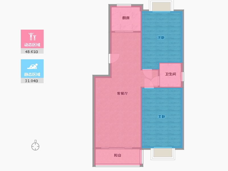 陕西省-西安市-梧桐华府-78.40-户型库-动静分区