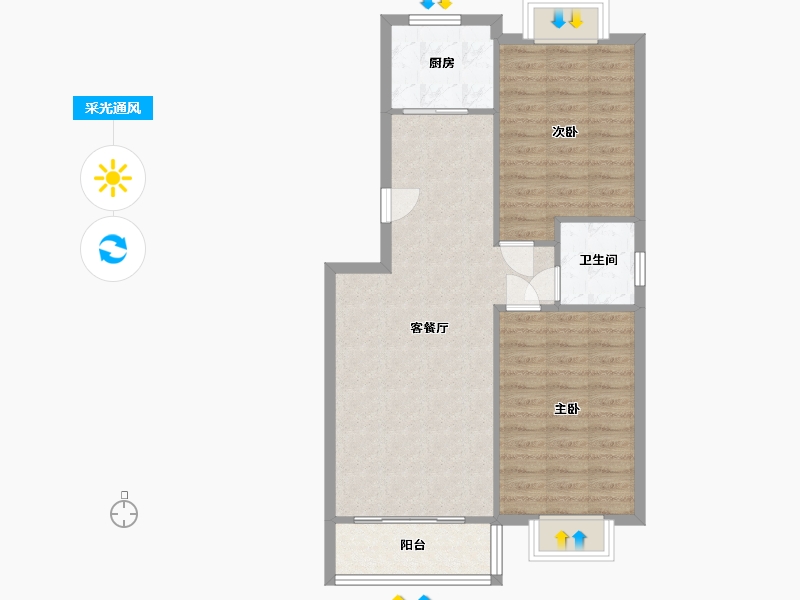 陕西省-西安市-梧桐华府-78.40-户型库-采光通风