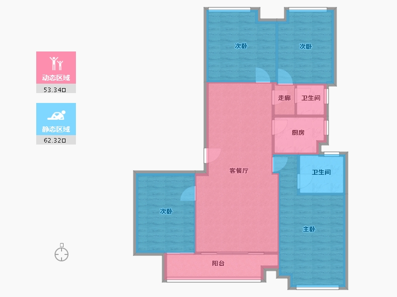 广西壮族自治区-柳州市-绿城杨柳郡棕榈苑-106.47-户型库-动静分区