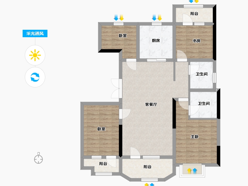 山东省-济宁市-瑞马世家-95.19-户型库-采光通风