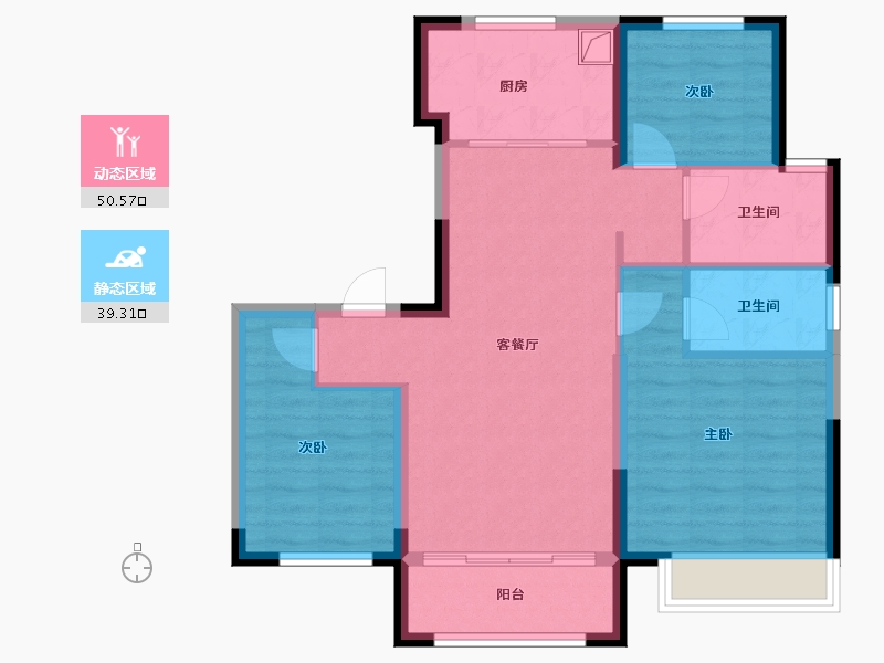 河北省-保定市-碧桂园珑熙台-89.00-户型库-动静分区