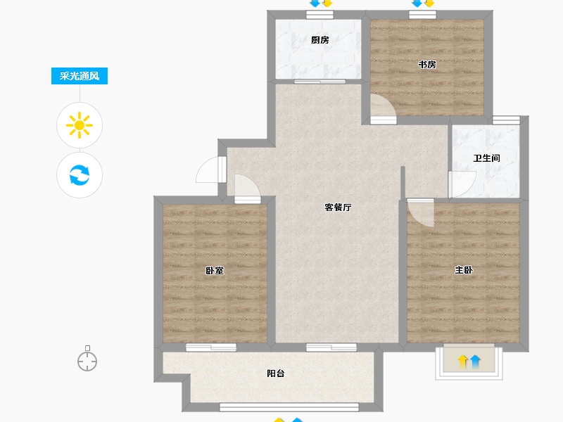 河南省-濮阳市-范县荣域上镜-87.62-户型库-采光通风