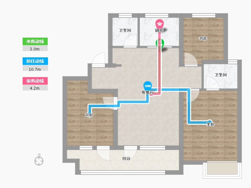 山东省-烟台市-颐景园天仁和-83.47-户型库-动静线