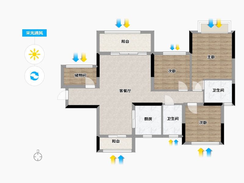 江西省-九江市-君悦国际-100.00-户型库-采光通风