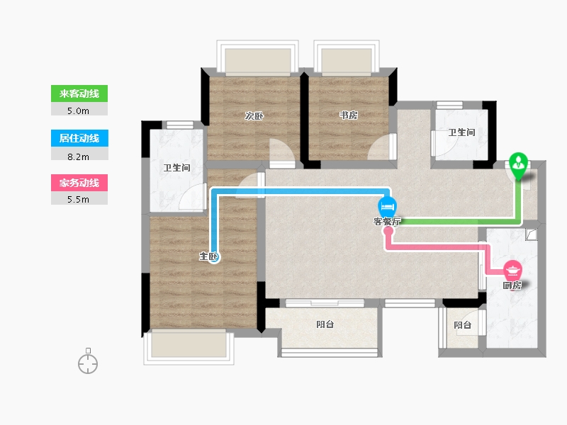 四川省-广安市-金科天宸-84.14-户型库-动静线