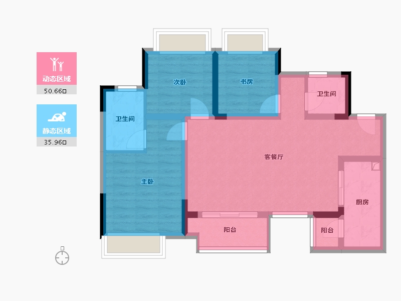 四川省-广安市-金科天宸-84.14-户型库-动静分区