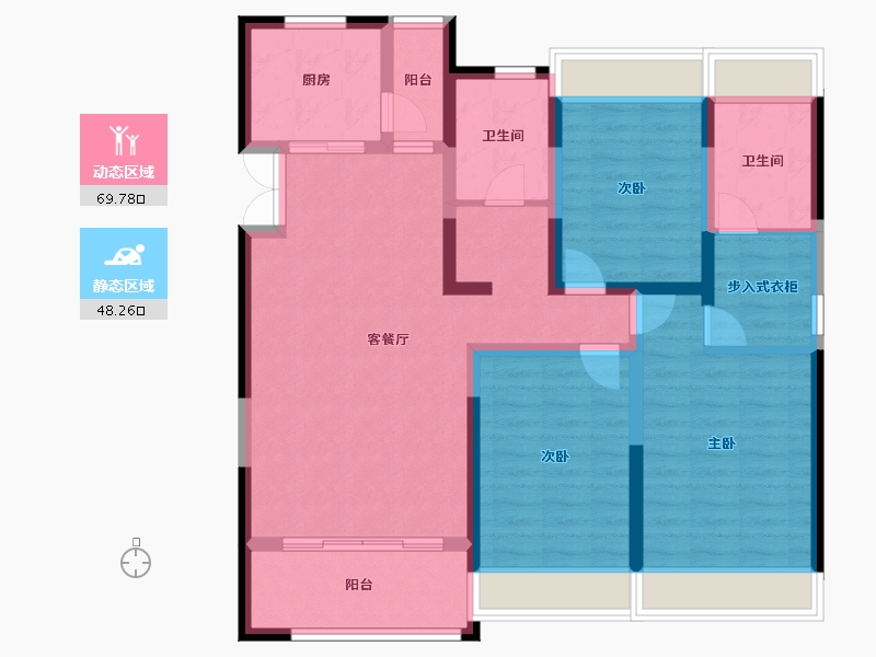 浙江省-宁波市-白鹭园-110.16-户型库-动静分区